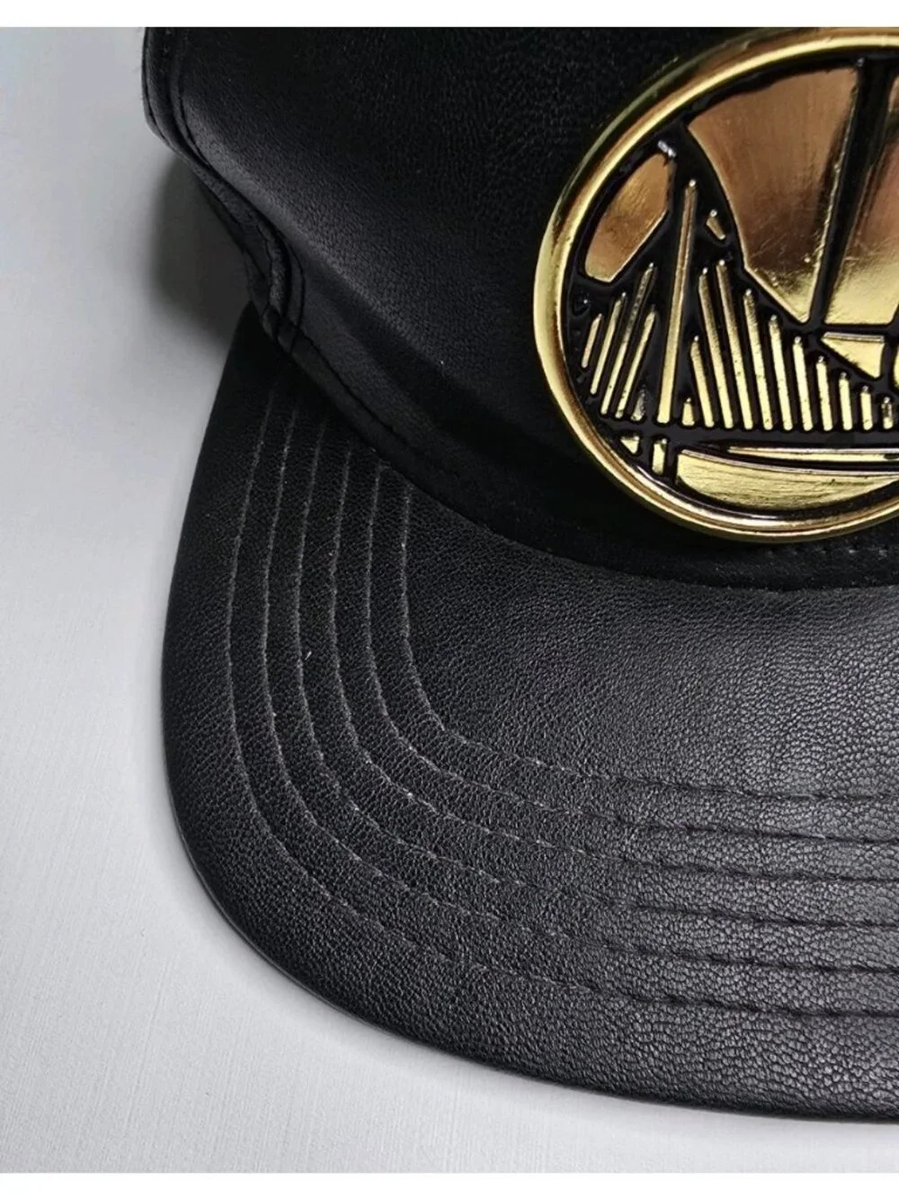 Golden State Warriors Black Leather Snapback Hat By New Era 9Fifty One Size Fits